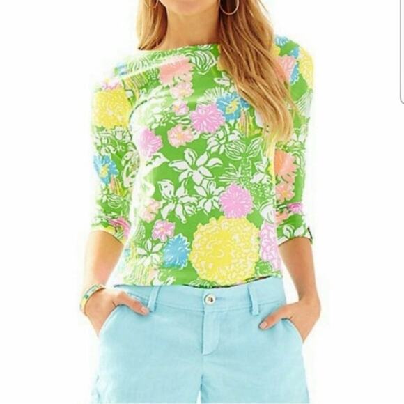 Lilly Pulitzer Julie Top in Hibiscus Stroll Size XS - Picture 1 of 8